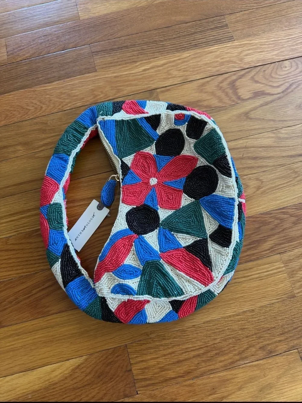 New Anthropologie X Maeve The Tate Beaded Handbag: Geo Floral Edition